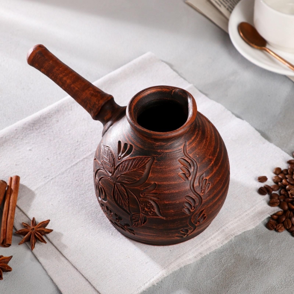 Турка Красная глина Гончарная декор, 0.9 л 6252810