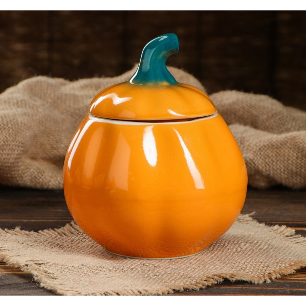 Форма для выпекания (керамика) . Тыква 5 предметов, 4 горшка 0,8л, оранж. 1977636