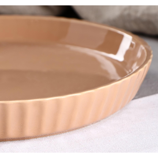 Форма для выпекания (керамика) . Круг бежевая, 26 см, керамика 5428786