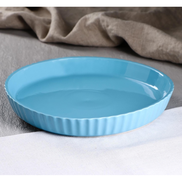 Форма для выпекания (керамика) . Круг голубая, 26 см, керамика 5428787