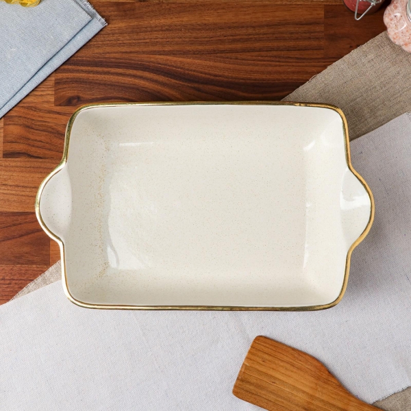 Форма для выпекания (керамика) . Прямоугольная капучино голд, 2 л 7069269