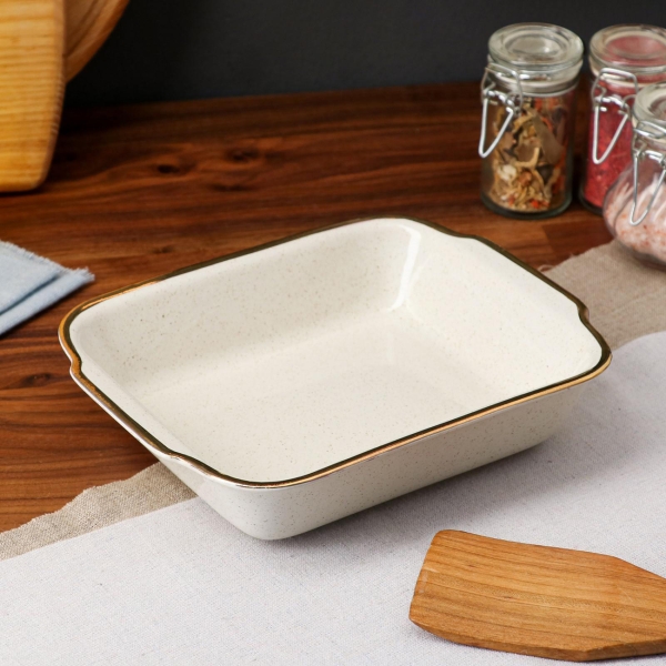 Форма для выпекания (керамика) . Прямоугольная капучино голд, 720 мл 7069270