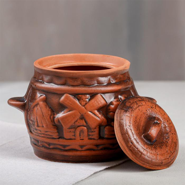 Горшок для запекания Красная глина 0,6л (6829314)