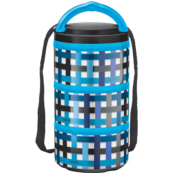Термо ланч-бокс MILTON Microwow Tiffin Pro 3 720мл Blue (MM45133-BL) фото