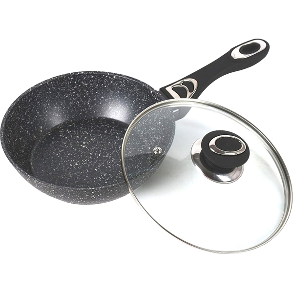 Сковорода Bekker BK-7888 24 см глубокая черная с крышкой