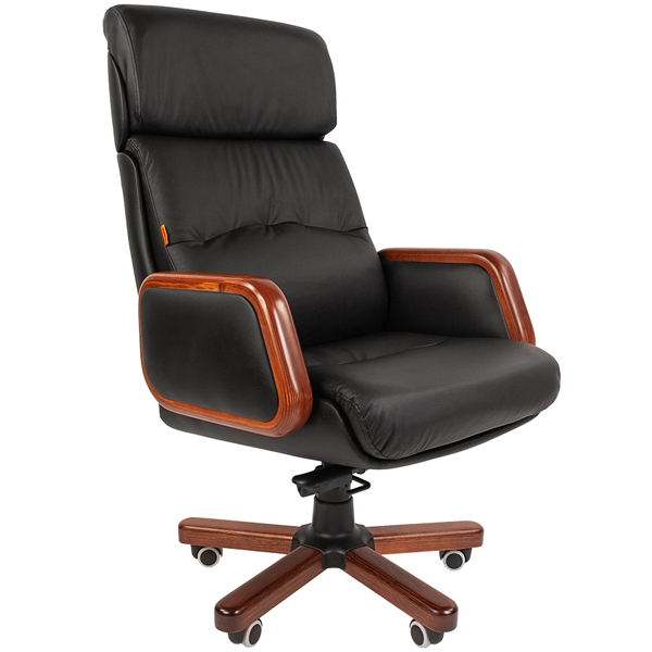 Кресло руководителя Chairman 417 кожа черная фото
