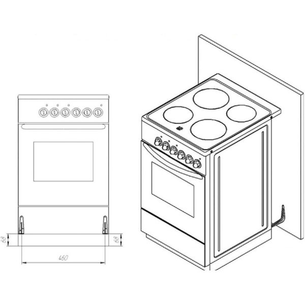 Комбинированная плита Лысьва ЭГ 1/3г01-2у Brown