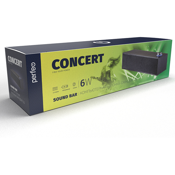 Компьютерная колонка-саундбар Perfeo CONCERT 6 Вт PF_A4436 черный