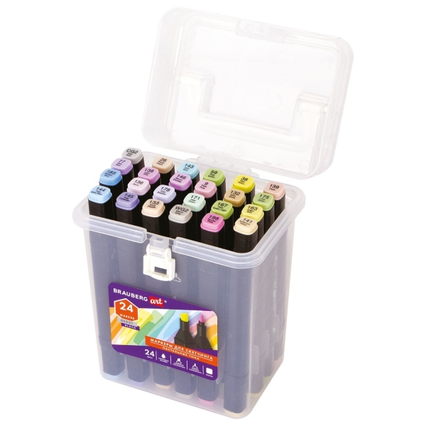 Набор Brauberg BLACK 24шт пастель фото