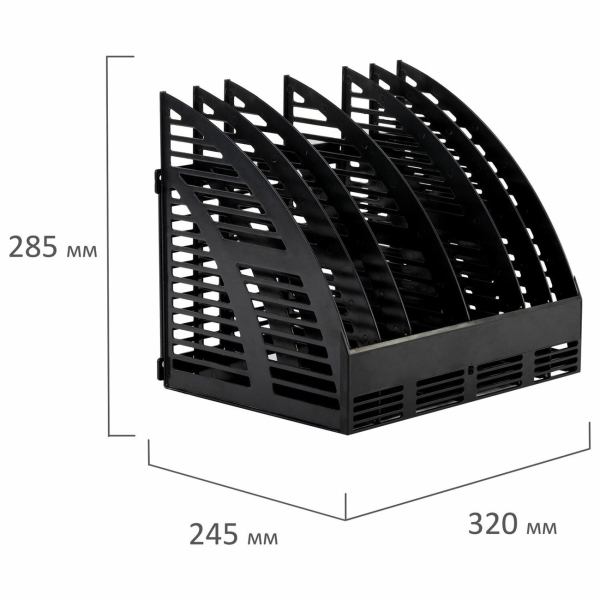 Лоток канцелярский Staff Basic 6 отд,чер