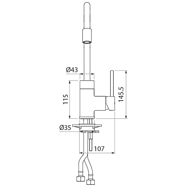 Смеситель Iddis для кухни, Kitchen 360, сатин, K36BNJ0i05