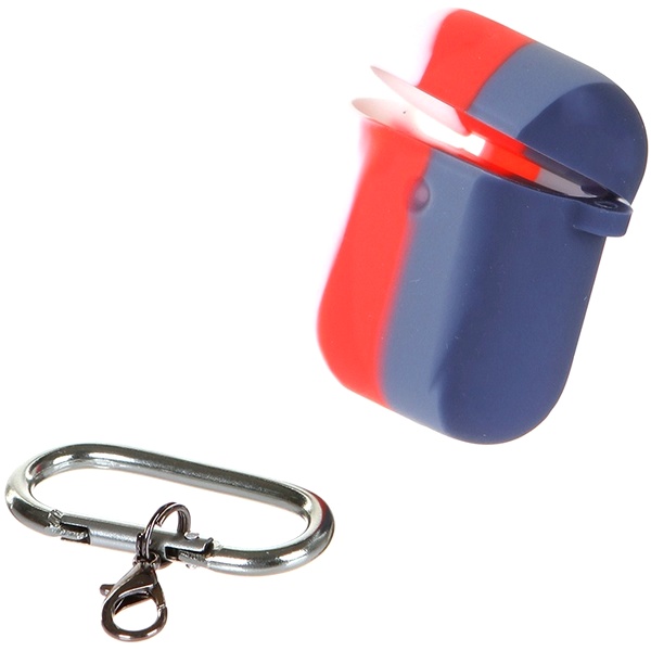 Чехол LuxCase для AirPods 1/2 Rainbow silicon case синий/красный/белый