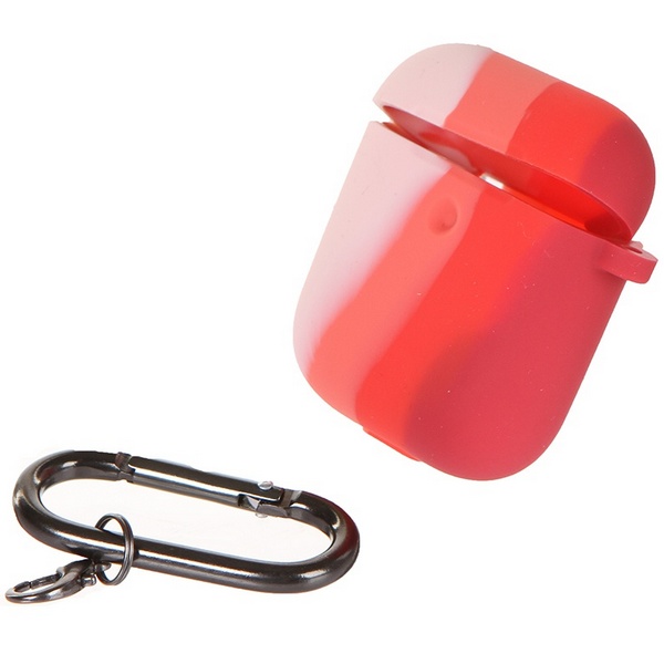 Чехол LuxCase для AirPods1/2 Rainbow silicon case розовый/красный