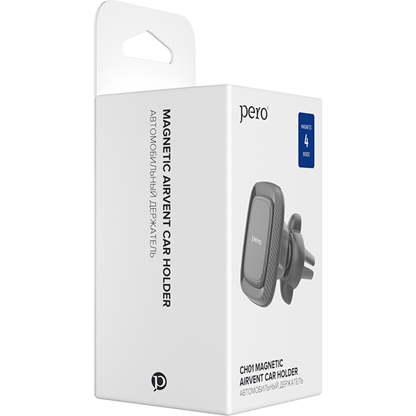 Держатель автомобильный для смартфонов Pero CH01 Magnetic Airvent Holder PRAH-CH01GR серый