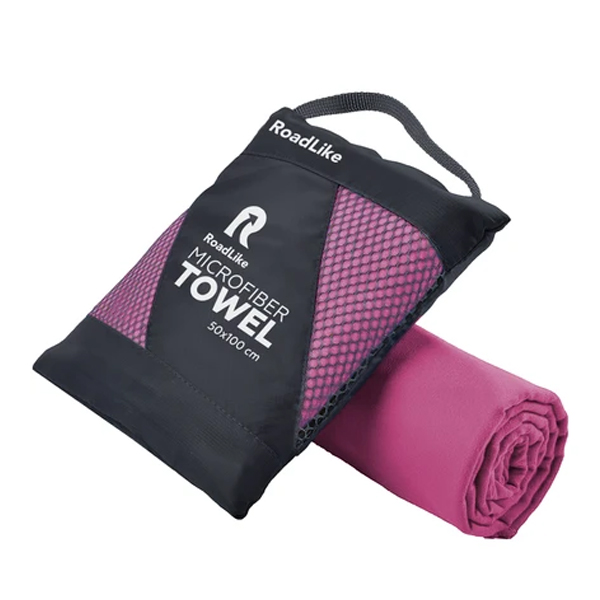 Полотенце спортивное охлаждающее RoadLike Travel 50x100 см фуксия