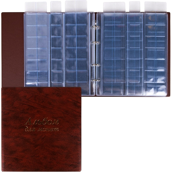 Альбом Остров сокровищ Альбом д/монет и купюр 253х238мм на 380монет кор