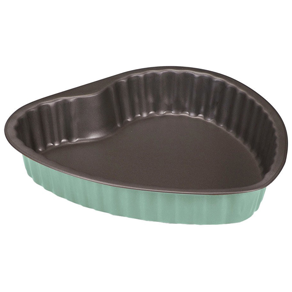 Форма для выпекания (металл) Guardini Bon Ton Сердце зеленая 25x25 см