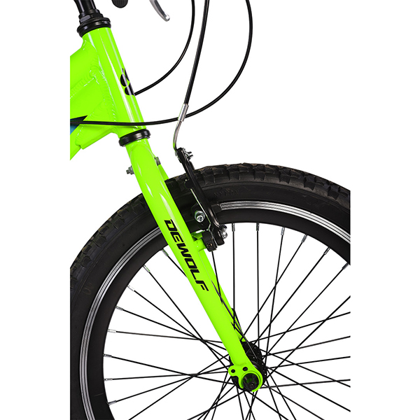 Велосипед Dewolf Ridly JR 20, OSO, неон лайм/светло-голубой/черный