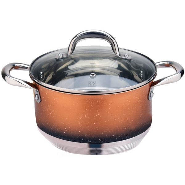 Кастрюля MERCURYHAUS Flame 1,5л 16см, с крышкой (MC-7084)