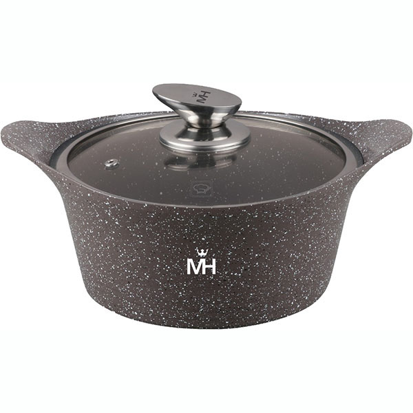 Кастрюля MERCURYHAUS Granite 6л 28x12см, с крышкой (MC-1755)