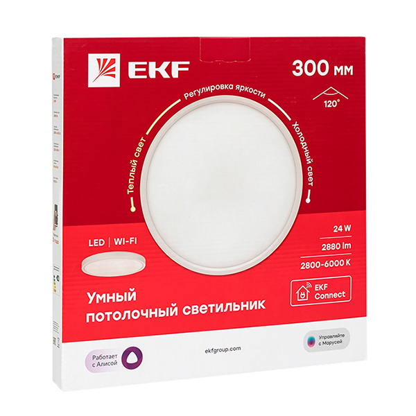 Умный светильник EKF 300 мм Connect (sclwf-300-cct)