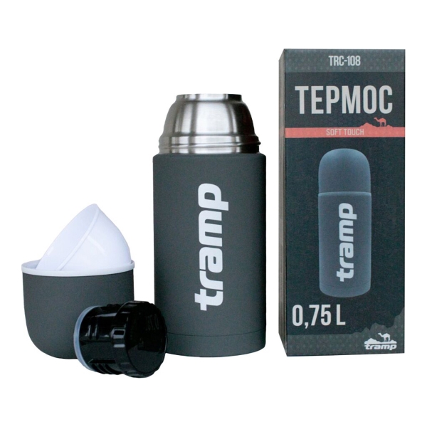 Термос Tramp Soft Touch 0.75 л. серый (TRC-108)