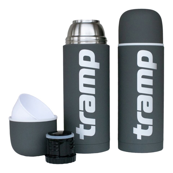 Термос Tramp Soft Touch 1.0 л. серый (TRC-109)