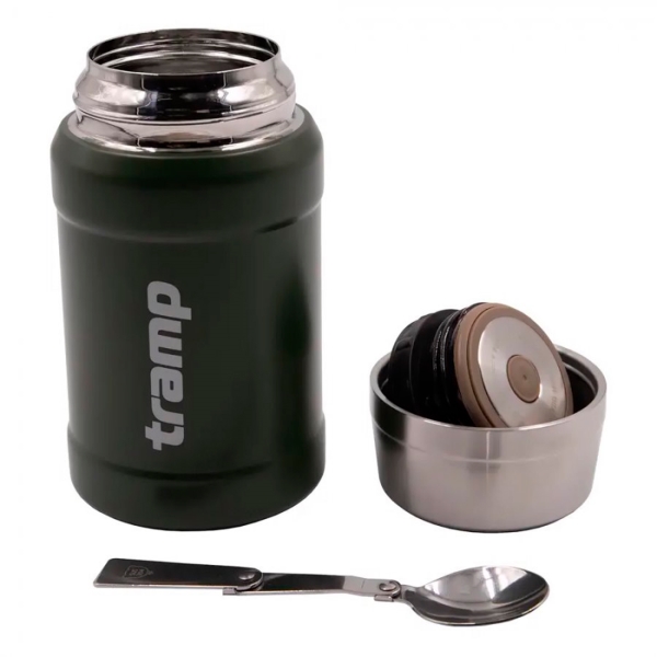 Термос Tramp с широким горлом 0.8 л оливковый (TRC-132)