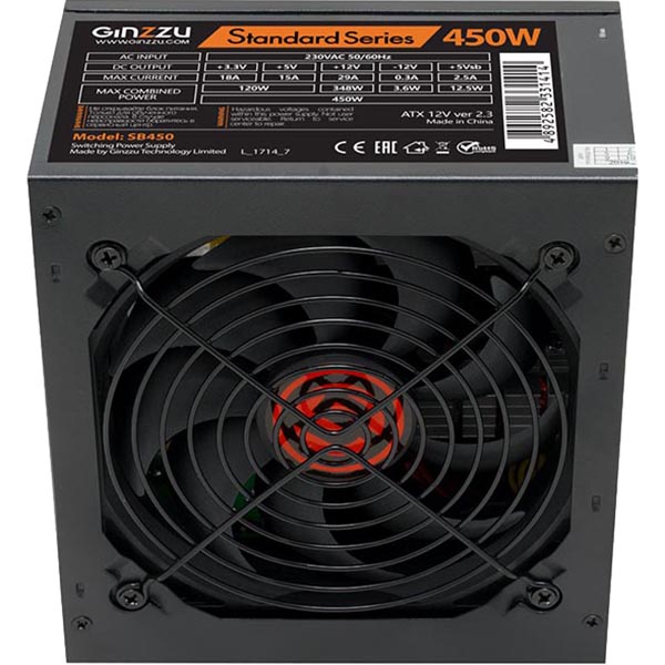 Блок питания Ginzzu SB450 12см