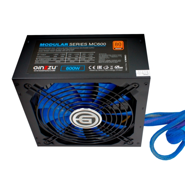 Блок питания Ginzzu MC600 14см 80+Bronze