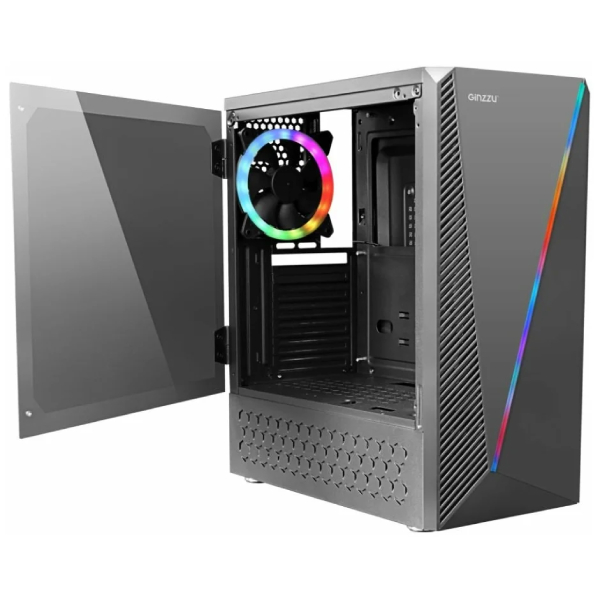 Корпус для компьютера Ginzzu SL200 FAN 12LED USB3.0 Window