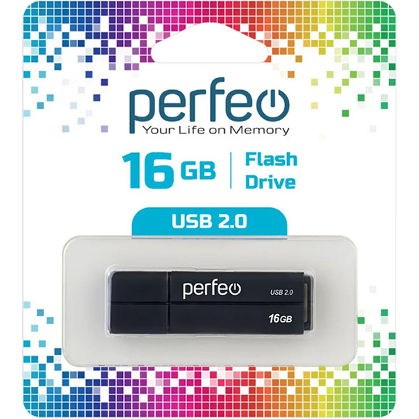Флэш диск USB Perfeo 16GB C01G2 Black (PF-C01G2B016)