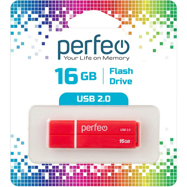Флэш диск USB Perfeo 16GB C01G2 Red (PF-C01G2R016)