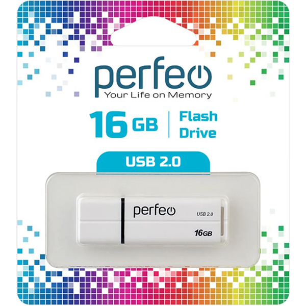 Флэш диск USB Perfeo 16GB C01G2 White (PF-C01G2W016)