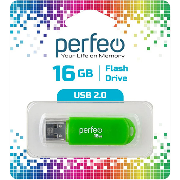 Флэш диск USB Perfeo 16GB C03 Green (PF-C03G016)