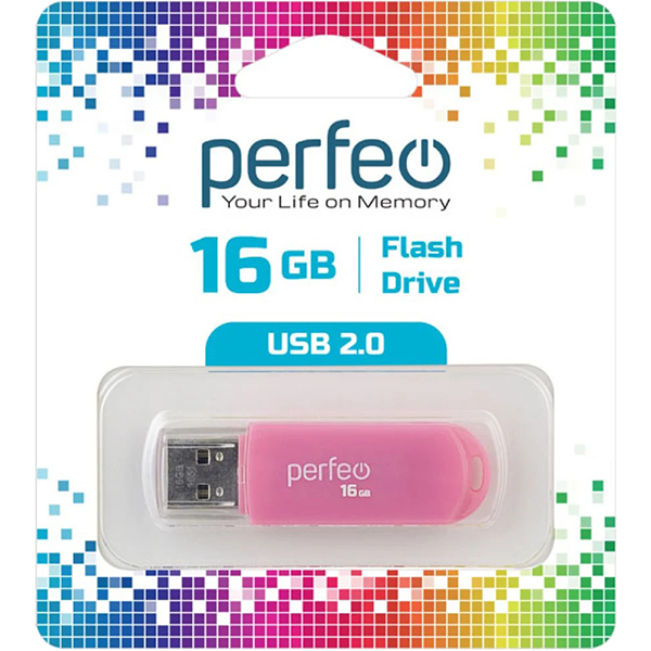 Флэш диск USB Perfeo 16GB C03 Pink (PF-C03P016)