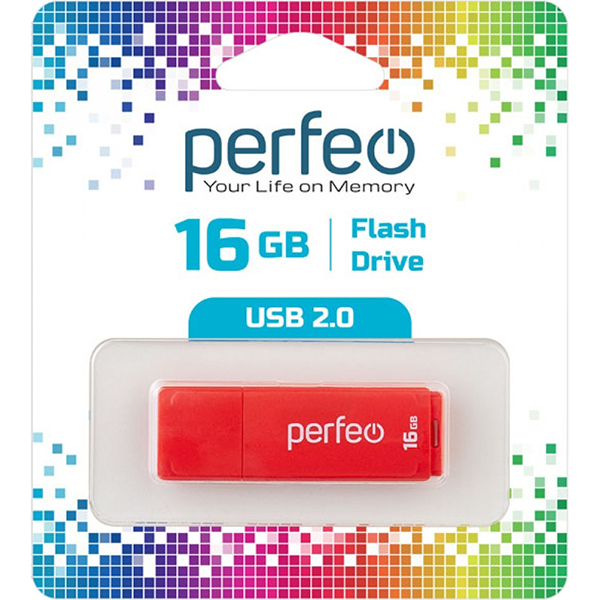 Флэш диск USB Perfeo 16GB C04 Red (PF-C04R016)