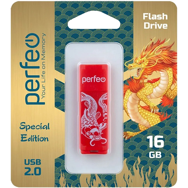 Флэш диск USB Perfeo 16GB C04 Red Koi Fish (PF-C04RKF016)