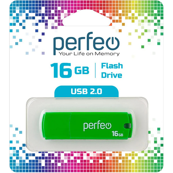 Флэш диск USB Perfeo 16GB C05 Green (PF-C05G016)
