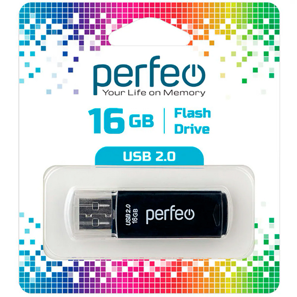 Флэш диск USB Perfeo 16GB C06 Black (PF-C06B016)