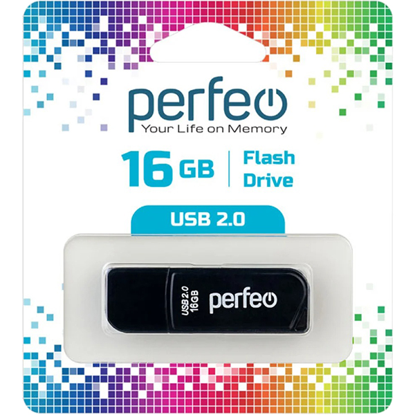 Флэш диск USB Perfeo 16GB C10 Black (PF-C10B016)