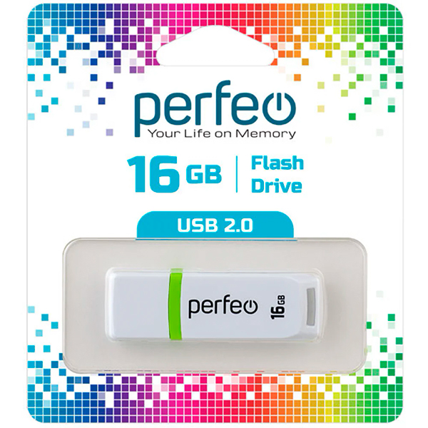 Флэш диск USB Perfeo 16GB C11 White (PF-C11W016)