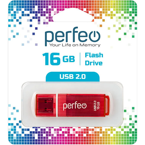 Флэш диск USB Perfeo 16GB C13 Red (PF-C13R016)