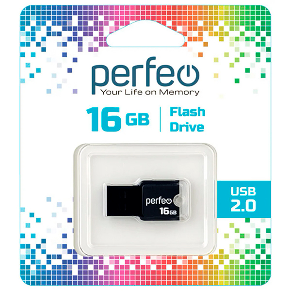 Флэш диск USB Perfeo 16GB M01 Black (PF-M01B016)
