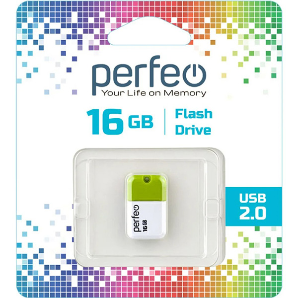Флэш диск USB Perfeo 16GB M04 Green (PF-M04G016)
