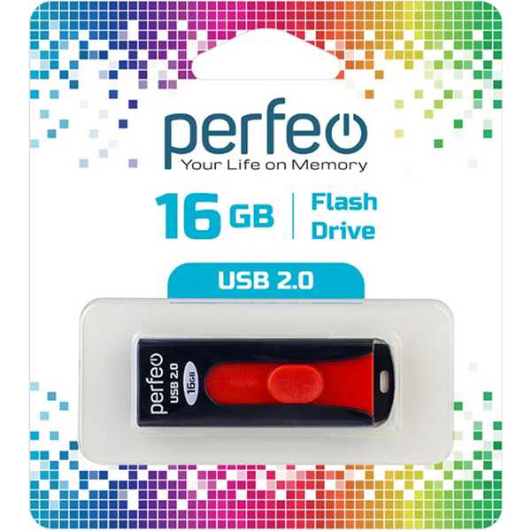 Флэш диск USB Perfeo 16GB S01 Black (PF-S01B016)