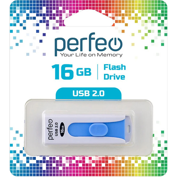 Флэш диск USB Perfeo 16GB S01 White (PF-S01W016)