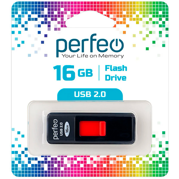 Флэш диск USB Perfeo 16GB S03 Black (PF-S03B016)