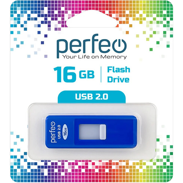 Флэш диск USB Perfeo 16GB S03 Blue (PF-S03N016)