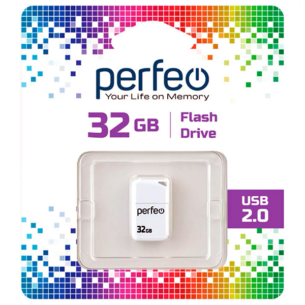 Флэш диск USB Perfeo 32GB M03 White (PF-M03W032)